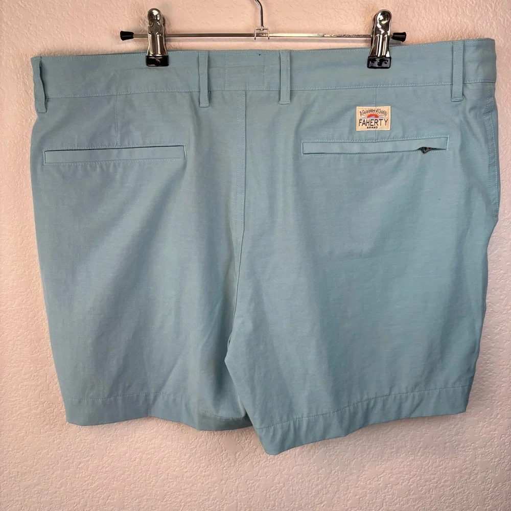 Faherty Men’s All Day Shorts Drawstring Light Blue - Size 36